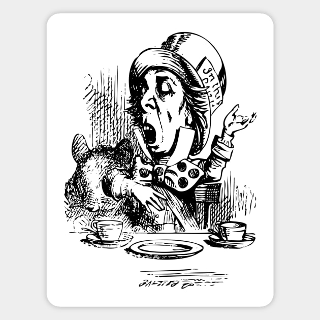 Alice in Wonderland | Mad Hatter Engaging in Rhetoric | Vintage Alice | Magnet by Eclectic At Heart